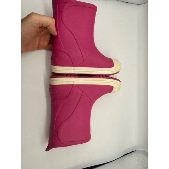 Crocs Pink Bump It Rain Boot Infant Toddler Size 10 203515 - Picture 8 of 9